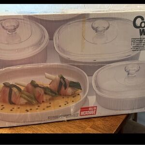 Vintage CorningWare French White 9 Piece Gourmet Chef Set With Lids * SealedBox*